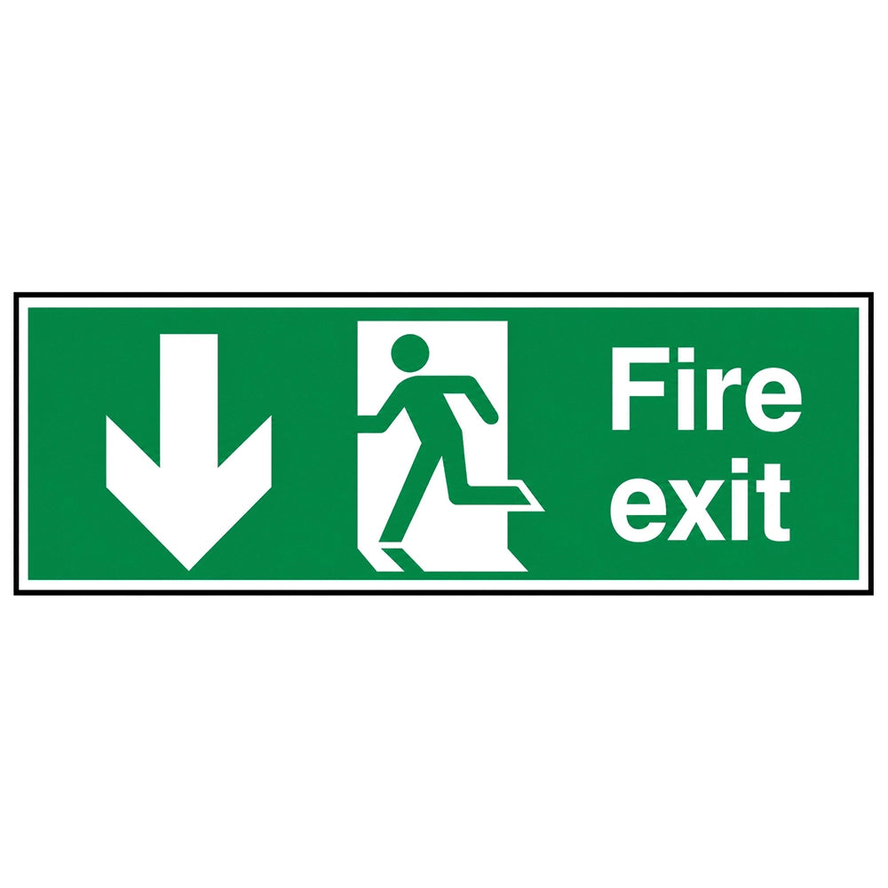 Fire Exit Arrow Down Sign